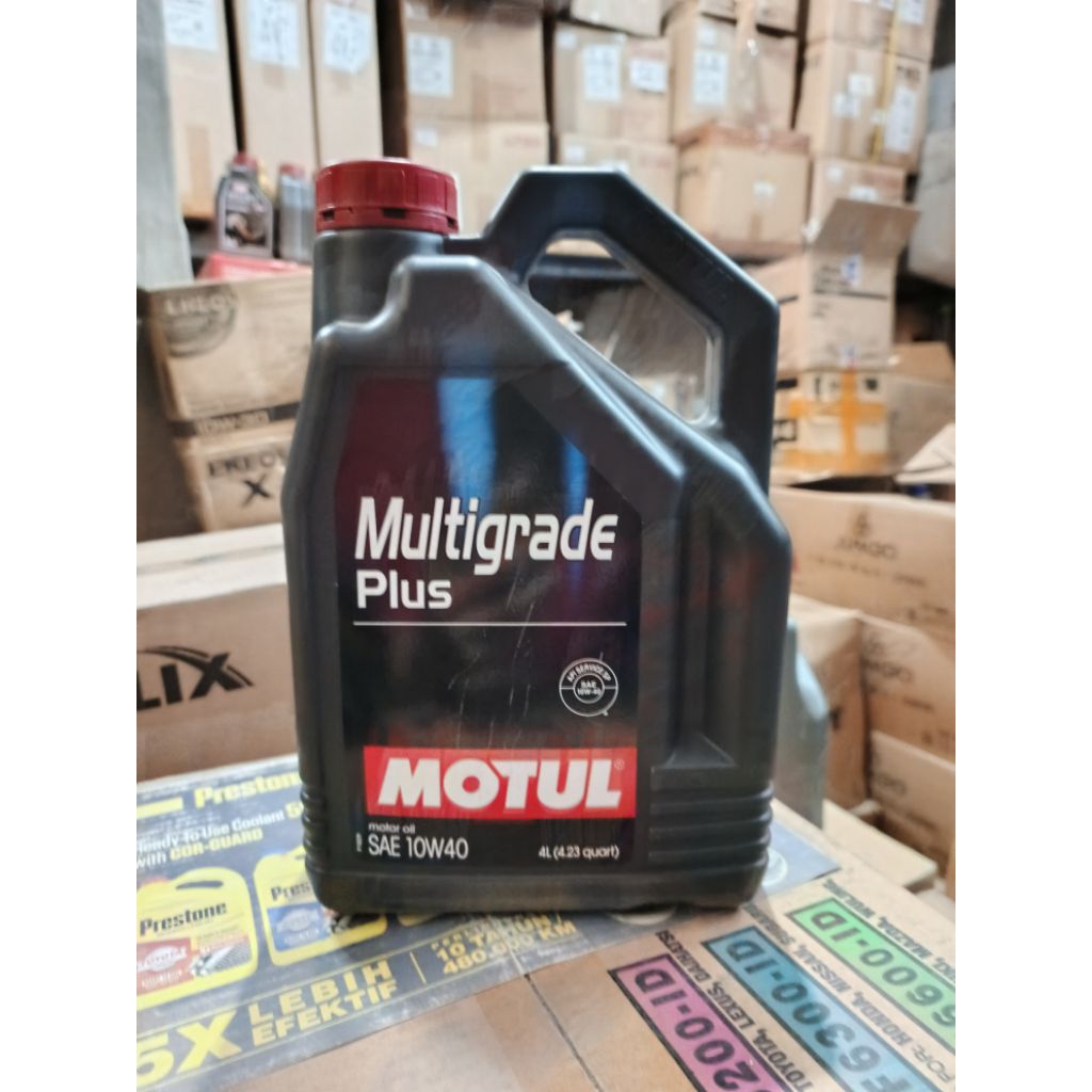 Oli mesin mobil Motul Multigrade Plus SAE 10W-40 API SP -kemasan 4 Liter