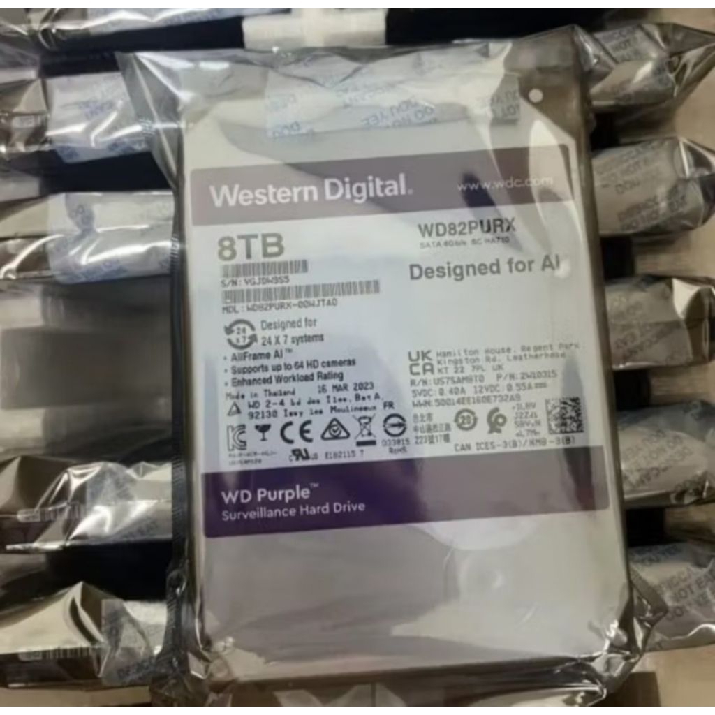 HDD 8TB HARDISK 8TB Purple Harddisk Internal Cctv PC 8TB 3.5" Sata