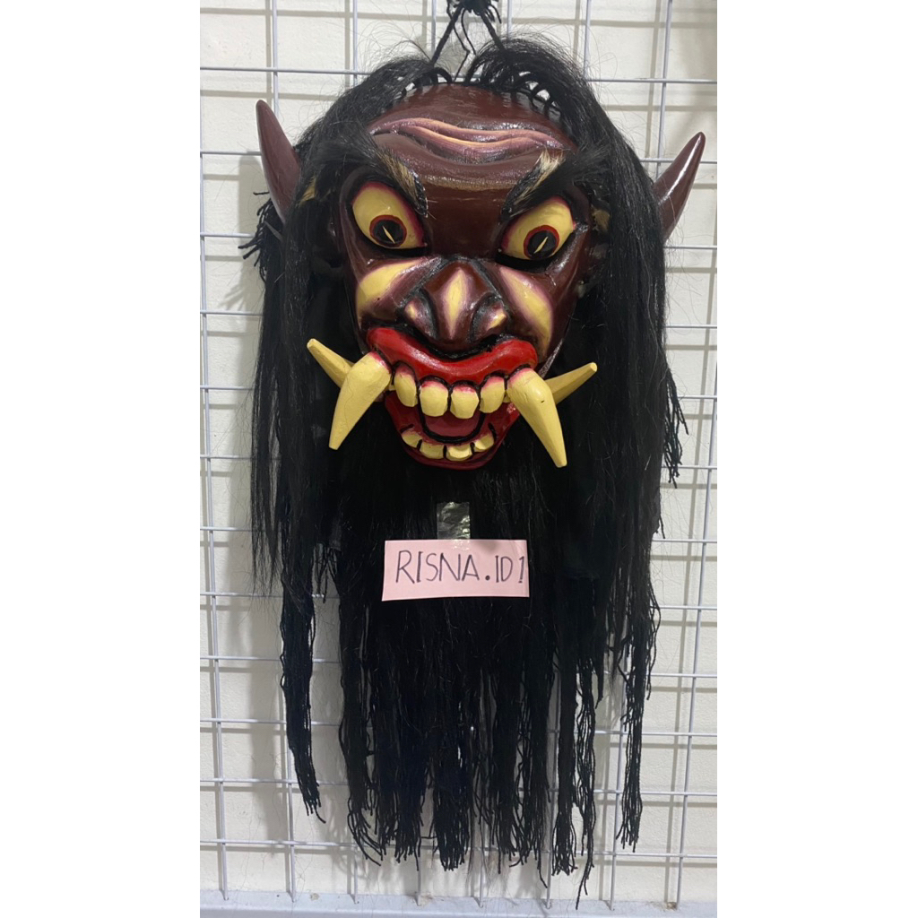 (BISA COD)TOPENG GEDRUK KAYU WARNA COKLAT