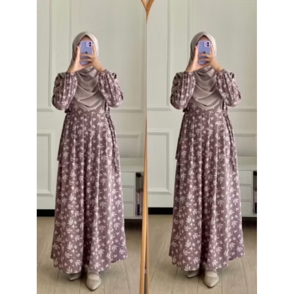 Lyodra dress gamis maxi dress busui wanita