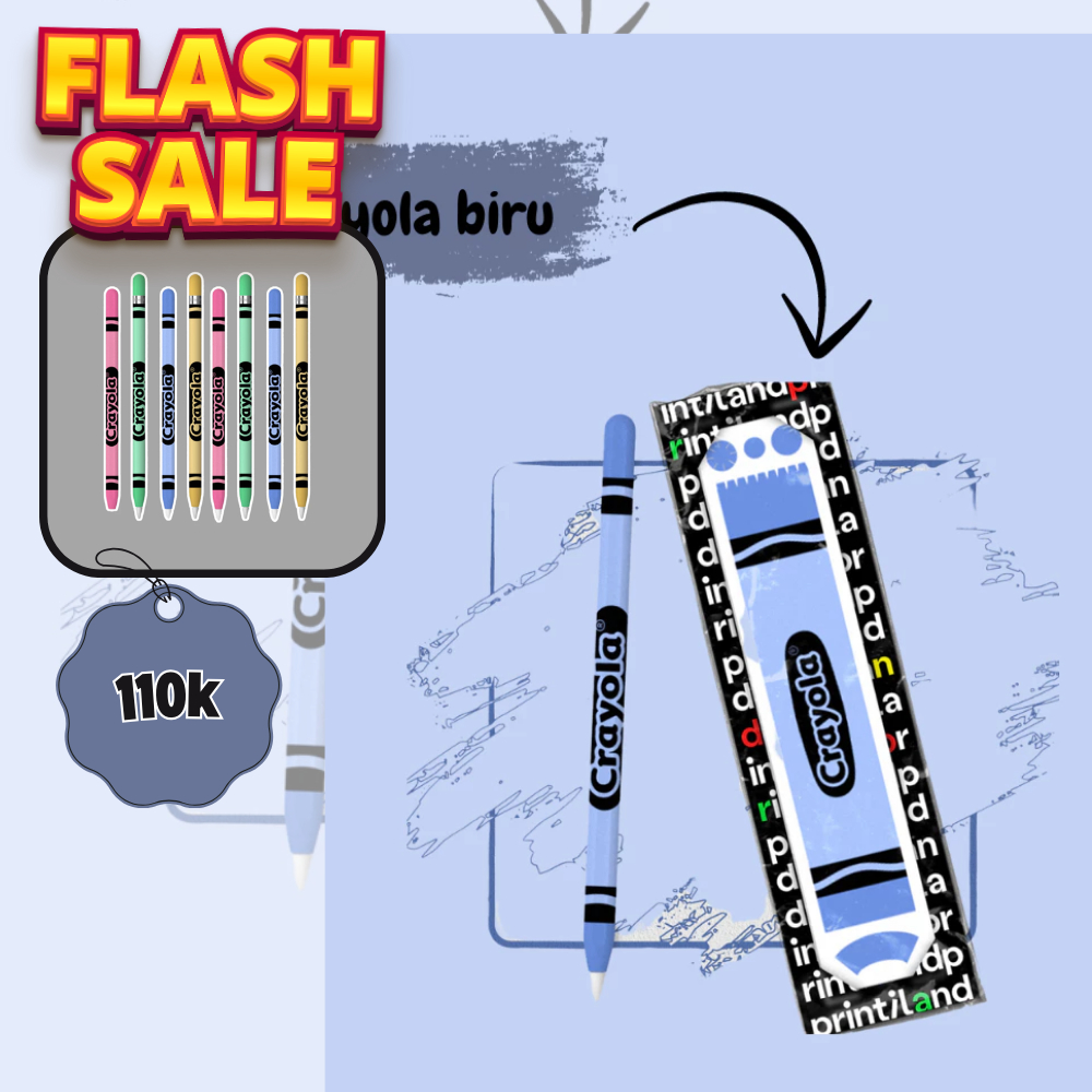 

Sticker Skin Pelindung Apple Pencil - Seperti Crayon Beneran - Crayola Blue, Gen 02