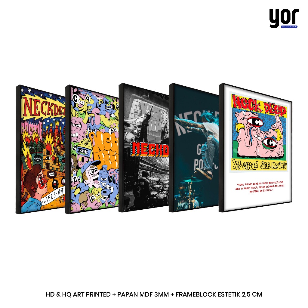 Yordecor Poster Neck Deep Bingkai Frameblock - Hiasan Dinding Kamar Estetik - Pigura Kekinian - Deko