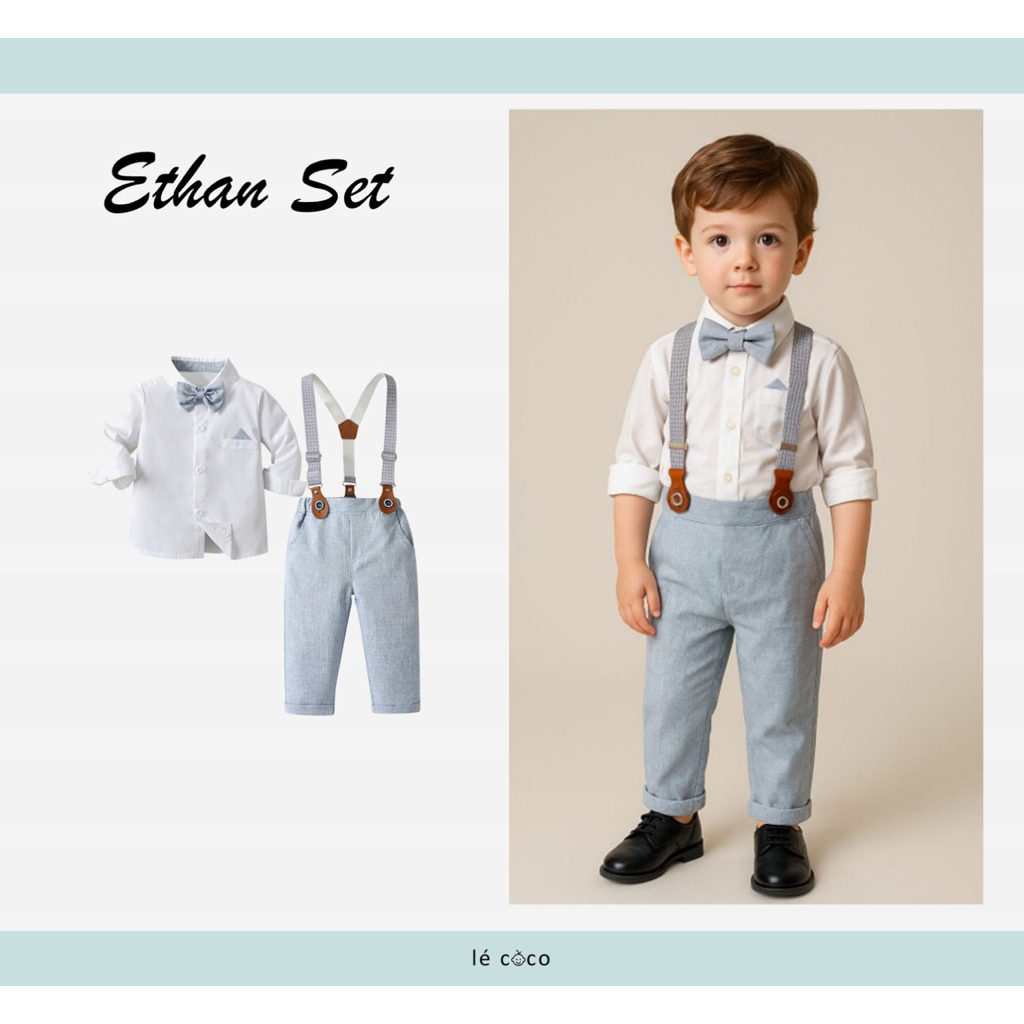 Lecoco Ethan Set - Baju Set Anak Laki-Laki - Setelan Formal Pesta Party Graduation Wisuda Birthday U