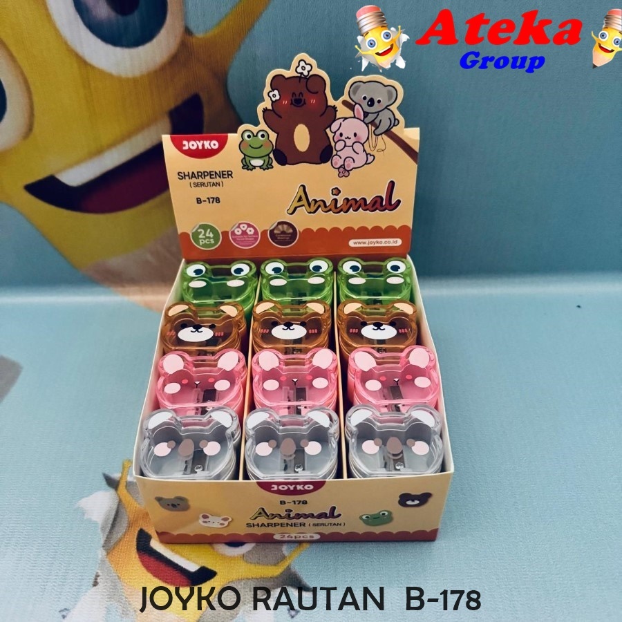 

[1BOX/24PCS] JOYKO Rautan Serutan Sharpener B-178 Animal