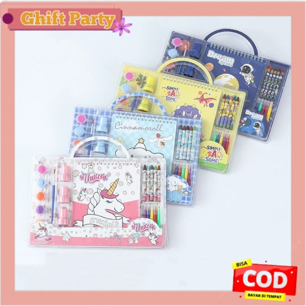Set Perlengkapan Menggambar Karakter / Set Alat Tulis Mewarnai Gambar Untuk Anak-anak