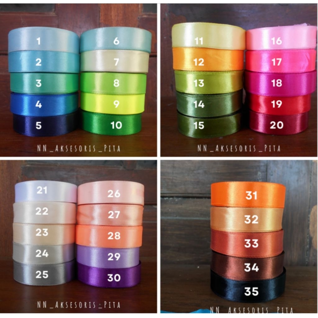 

PITA SATIN 2CM atau 3/4 INCH PER ROLL 20 YARD