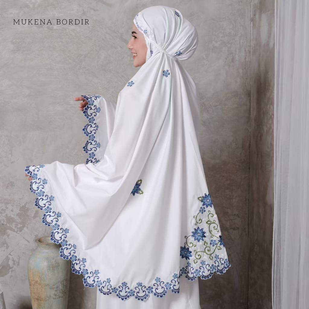 MUKENA DEWASA BORDIR RENDA PUNGGUNG ROSE |MUKENA DEWASA MOTIF BUNGA MAWAR