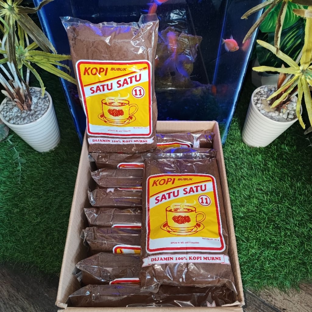 

BORONG ( 1 DUS 10Pcs / Pcs 500gram ) JAMINAN ORIGINAL! kopi bubuk satu satu Exp 26 JAWARANYA KOPI