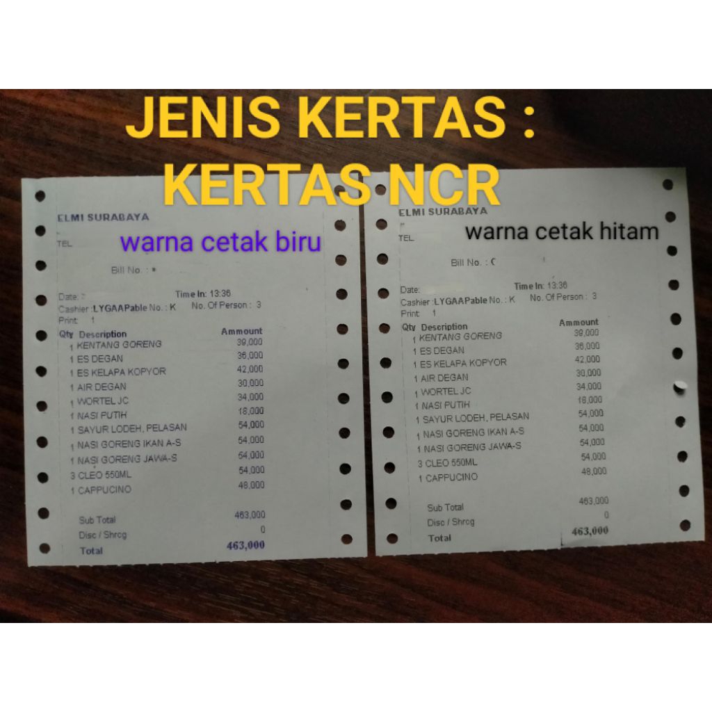 

Kebutuhan Kantor - Nota Custome belanja / Nota Custome restoran / Kebutuhan bulanan kantor / Kebutuhan Nota Klaim kantor / cetak printer dot metrix