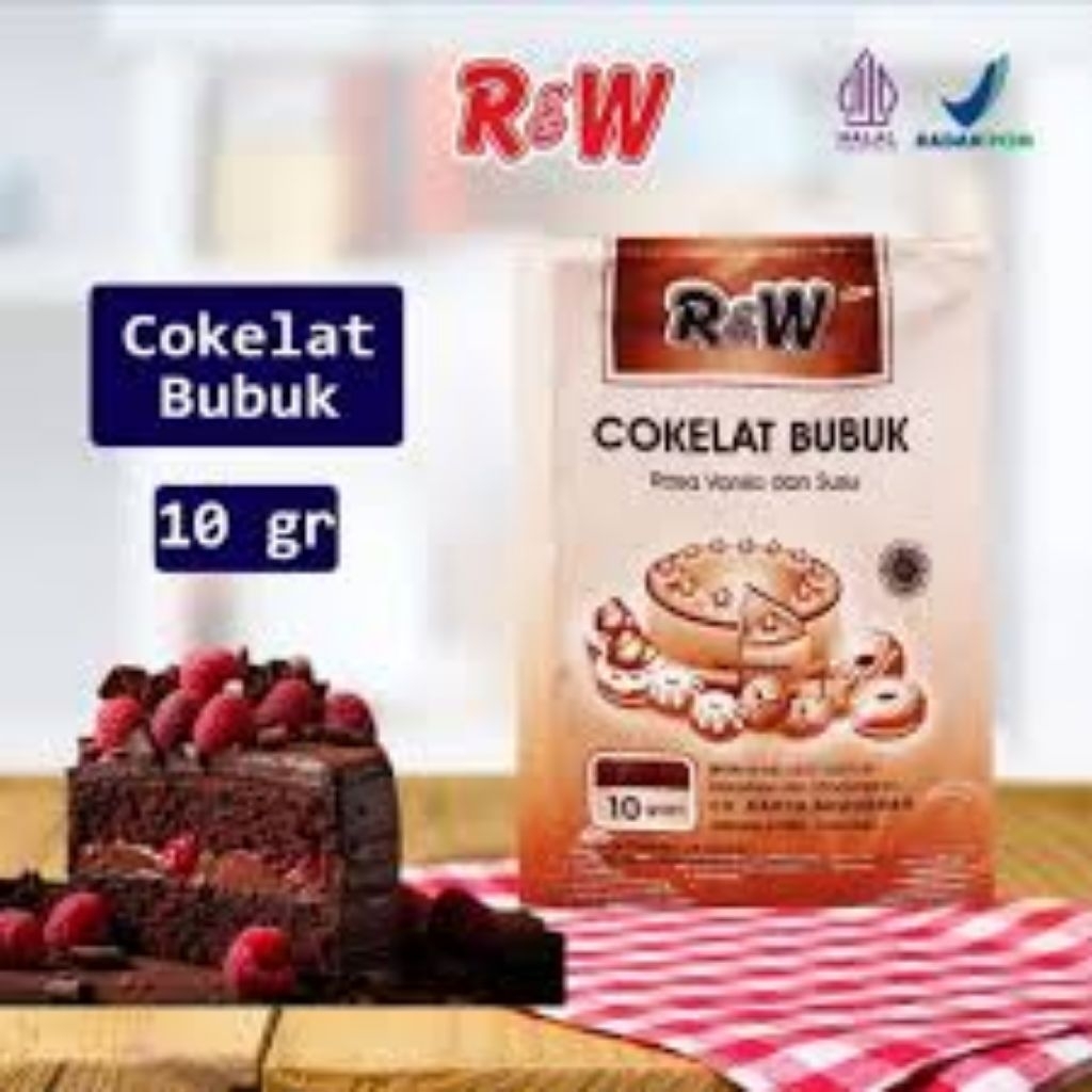 

Coklat Cokelat Bubuk Cocoa Powder Kue Rajawali R&W RW 10 g Bahan Brownies