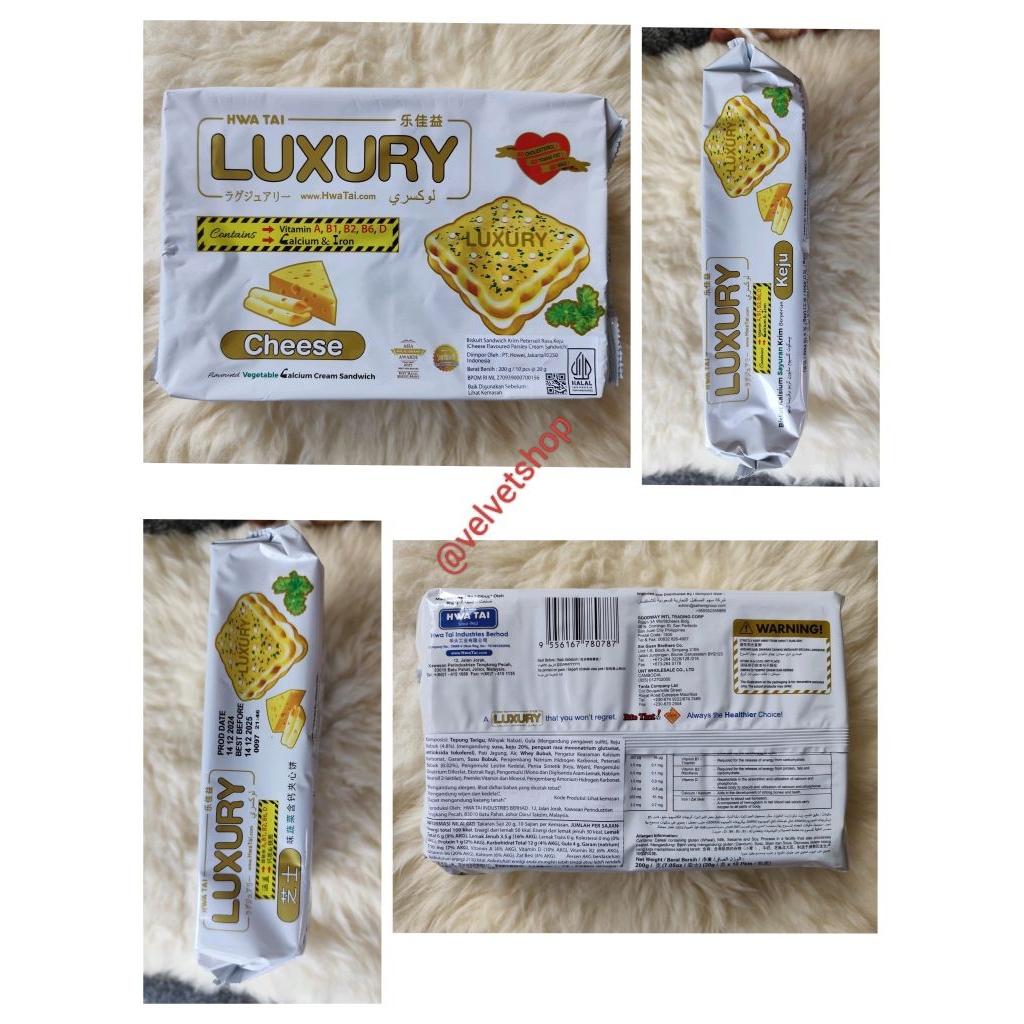 

Hwa Tai Luxury Cream Cheese 200gr Biskuit Biscuit Sandwich Keju Imported Malaysia
