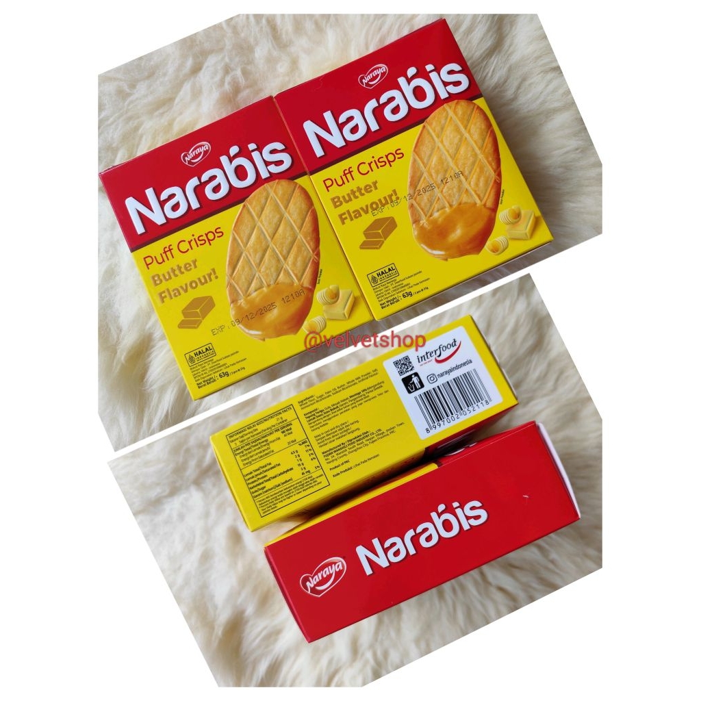 

Naraya Narabis Crisps Puffs Biscuit Crispy Crunchy Renyah 1box 3pcs 63g Butter Flavour Rasa Mentega