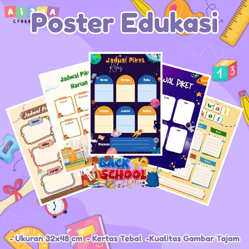 Poster Jadwal Piket, Wipe and Clean Laminasi A3 - Part 1