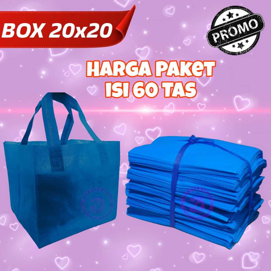 

(60 PCS) Paket Hemat Hls Box dus 20x20 Isi Tas Kain Spunbond