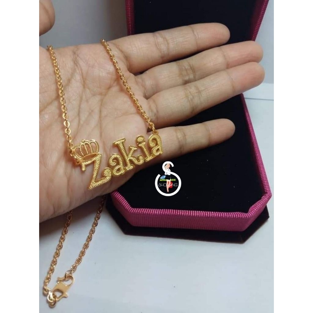 kalung nama lapis emas24k kalung liontin nama lapis emas24k