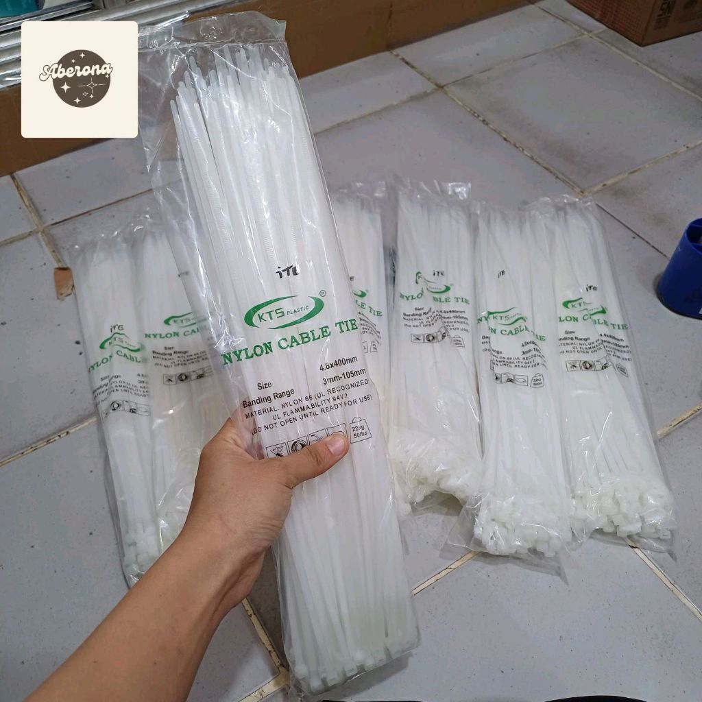 

Kabel Tis Cable Ties Tebal 4.8mm 25 cm 30cm dan 40cm isi 100pcs hitam dan putih