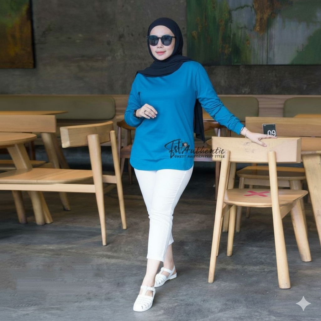 Kaos Atasan Terbaru Lengan Panjang Polos Terbaru Kekinian Jumbo Bahan Catton Combed 24s