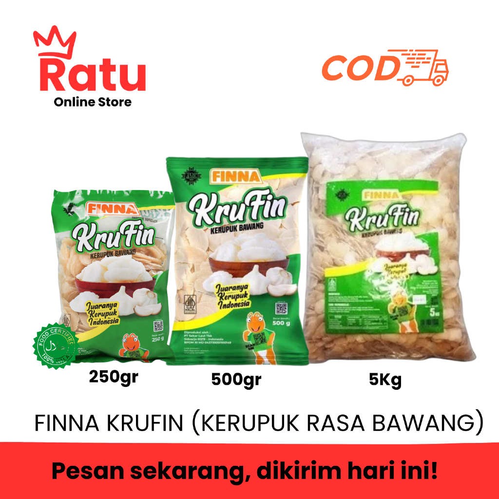 

Finna Krufin 5Kg | Kerupuk Finna Rasa Udang dan Bawang | BPOM DAN HALAL CERTIFIED