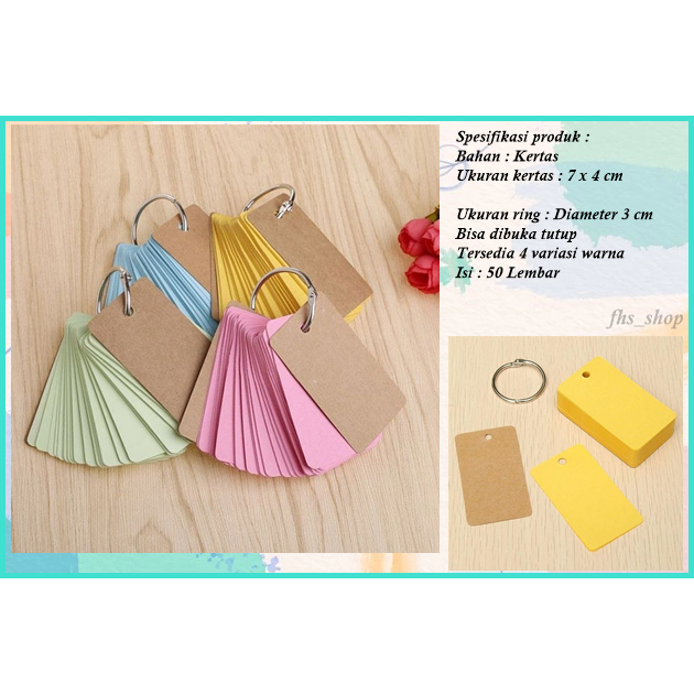 

50 Lembar Flash Card Polos Kartu Memo Polos Kartu Belajar Kartu Menghafal Polos Magic Card Polos