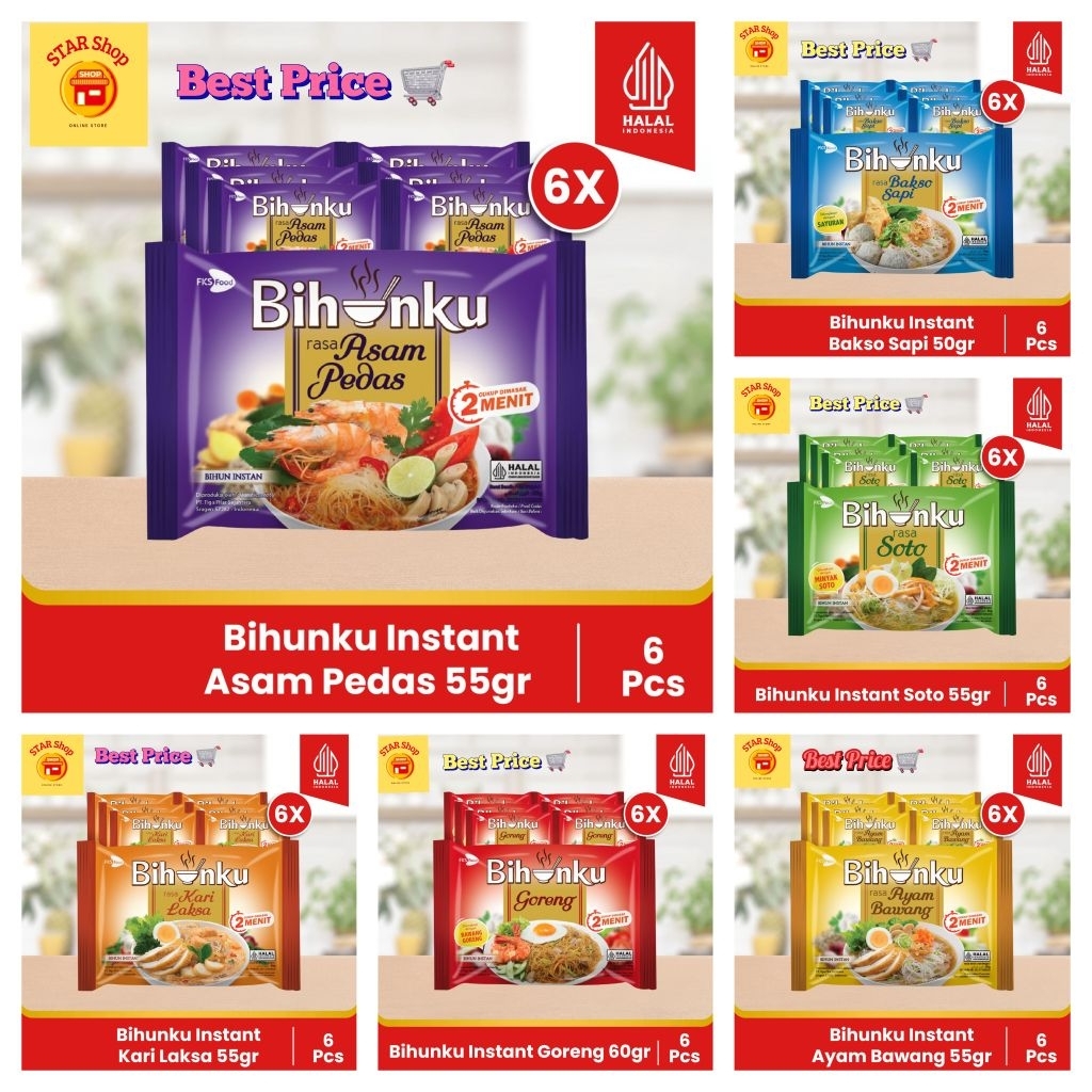 

Paket Bundling - Bihunku Asam Pedas - 55gr - 6pcs