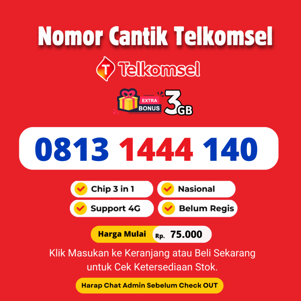 Nomor Cantik Telkomsel Seri Triple 11 Digit Murah - Nomor Cantik Simpati 11 Digit Support 4G LTE BON