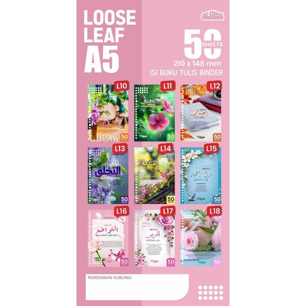 

Isi Binder Loose leaf isi 50 ukuran A5 Banyak Motif
