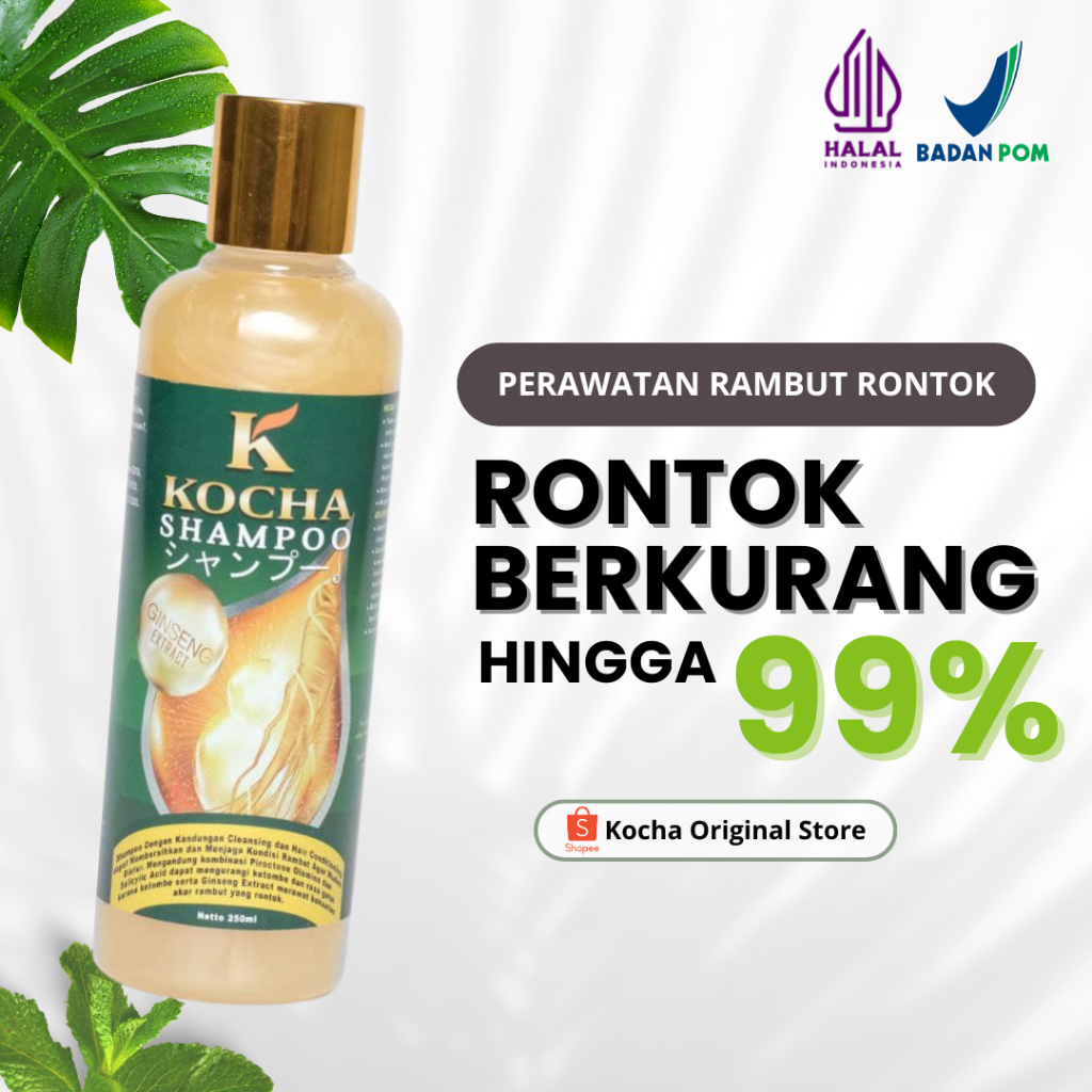 Kocha Shampoo Obat Anti Ketombe Dandruff dan Hair Tonic Rambut Rontok Penghilang Ketombe dan Rontok