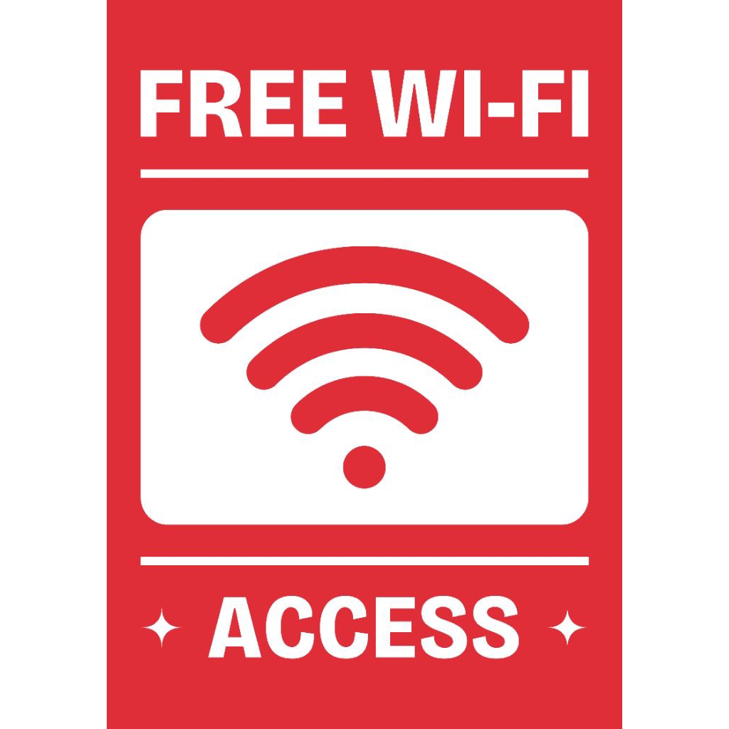 

Sticker Free wifi vinyl full laminasi