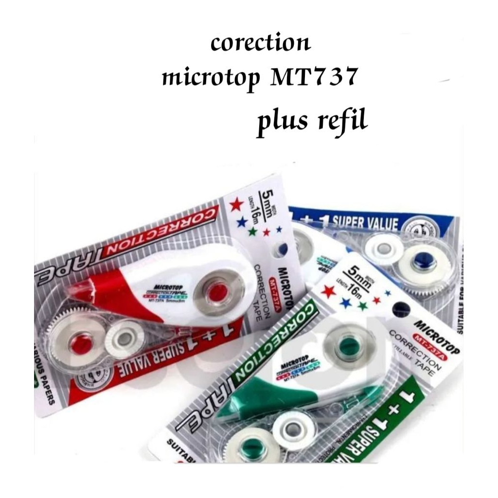 

Tip Ex / Correction Tape Microtop MT737 Kertas ( 8 Meter + Refill 8 Meter ) / Set