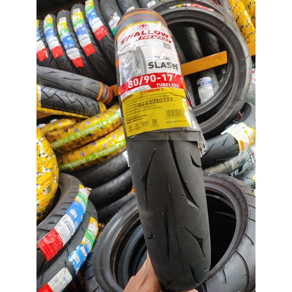 [READY COD] BAN SWALLOW 80/90-17 SLASH TUBELESS Ban Motor REVO, SUPRA, JUPITER, SUPER CUB C 125, REV