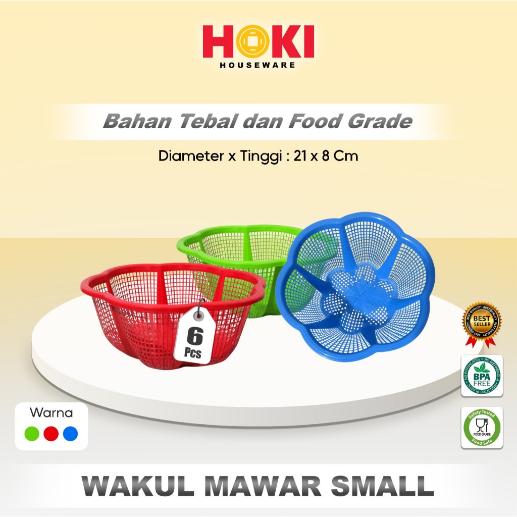 (6 PCS) WAKUL MAWAR SMALL / WAKUL PLASTIK / WAKUL HAJATAN / WAKUL BENTUK BUNGA / WAKUL SERBAGUNA