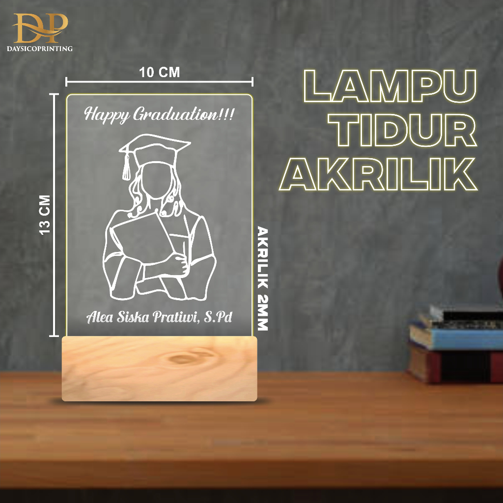 LAMPU AKRILIK LED CUSTOM NAMA - LAMPU TIDUR JAM MEWAH AESTETIC - LAMPU LED AKRILIK CUSTOM