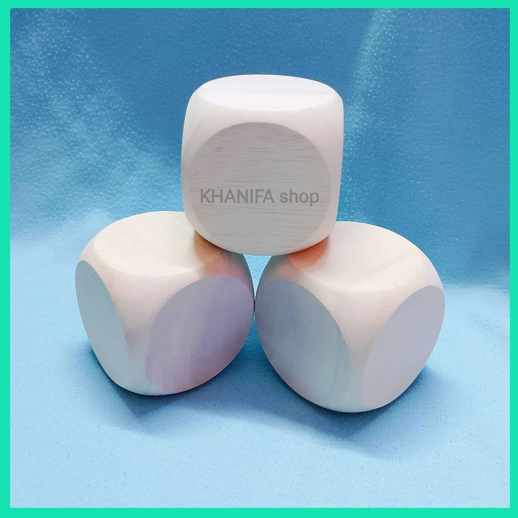 Wooden Dice 45mm/4,5cm > Dadu Besar > Dadu Kayu Polos > Plain Wooden Dice,Arts & Crafts.