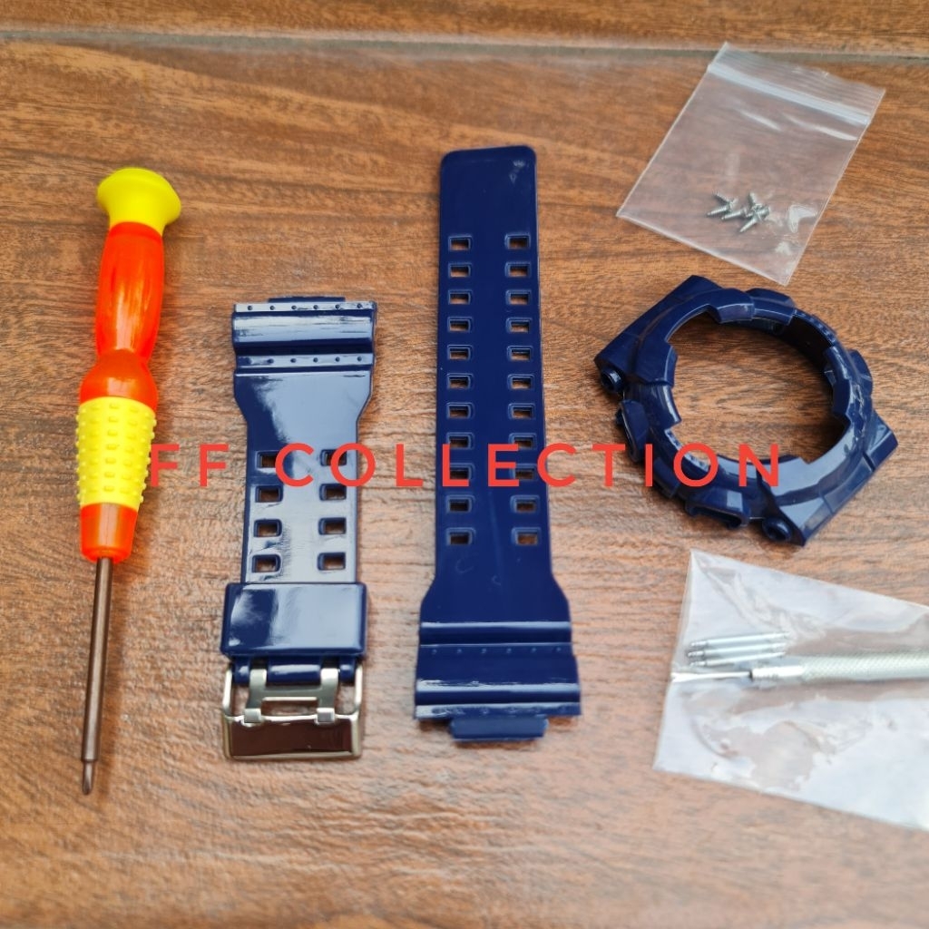 FF ✅️ HARGA GROSIR BIRU DONGKER GLOSY STRAP TALI JAM TANGAN  besel bezel strap bnb casio gshock g sh