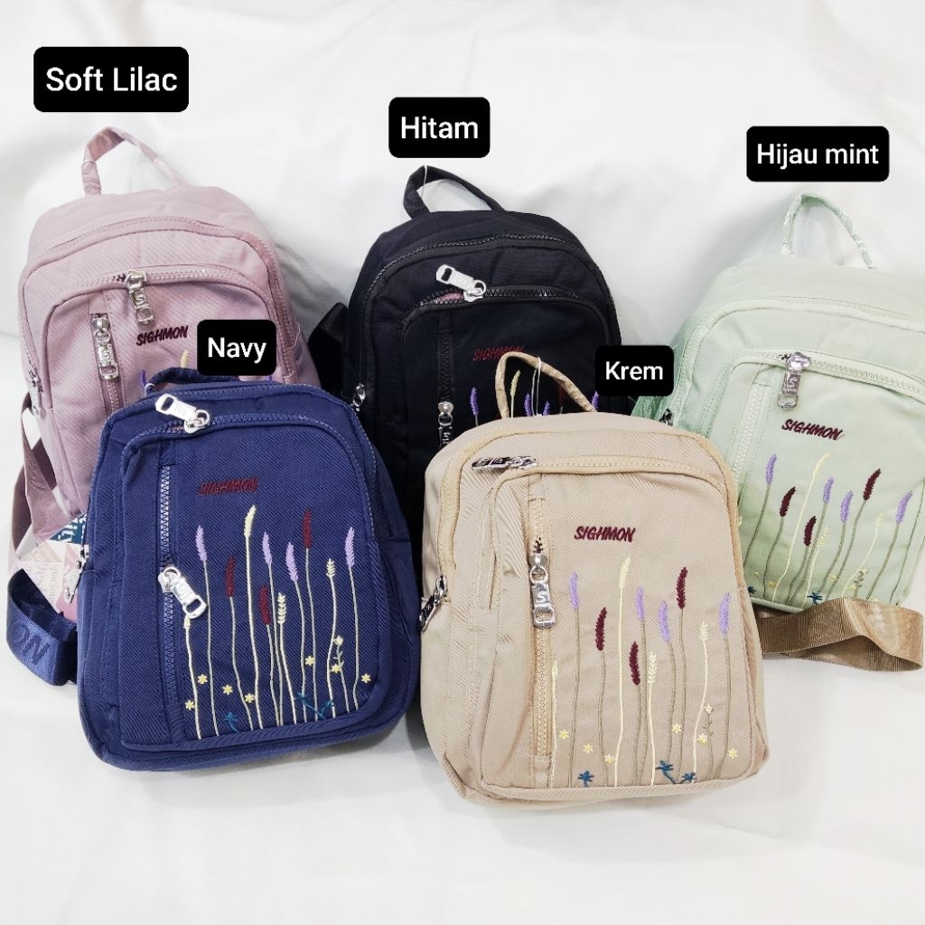 MEYMEYBAGS-  SALE Sighmon Violet 7002 Tas Ransel Mini Wanita Backpack Cewek Import Waterproof Anti A