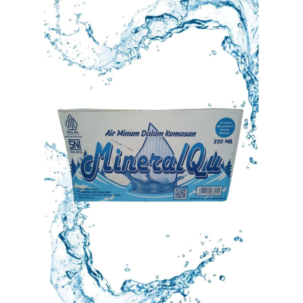 

Mineralqu Air Gelas 220 ml ( 1 dos isi 48 gelas )