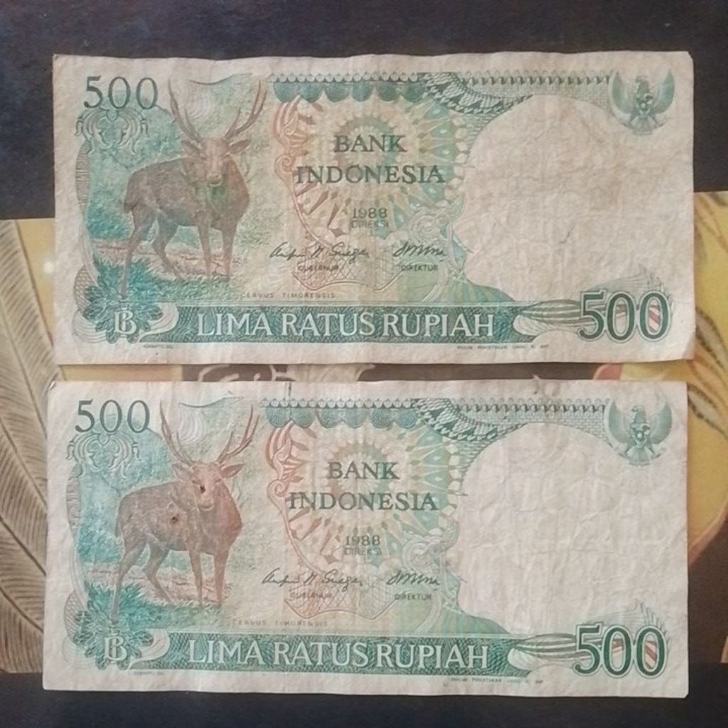 ASLI UANG KUNO 500 RUPIAH RUSA TAHUN 1988