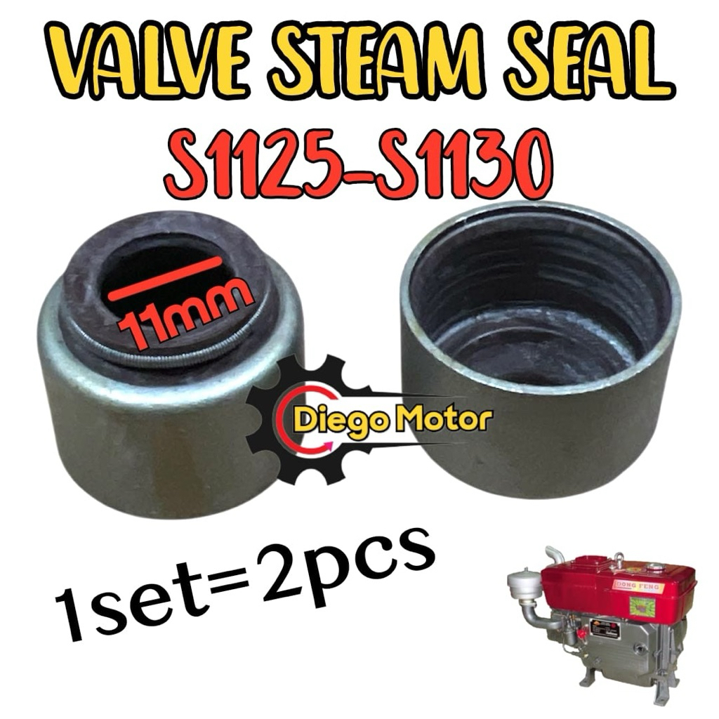 2(Dua)pcs S1125 S1130 Valve Steam Seal Sil Klep Mesin Diesel Dongfeng 30PK 33PK