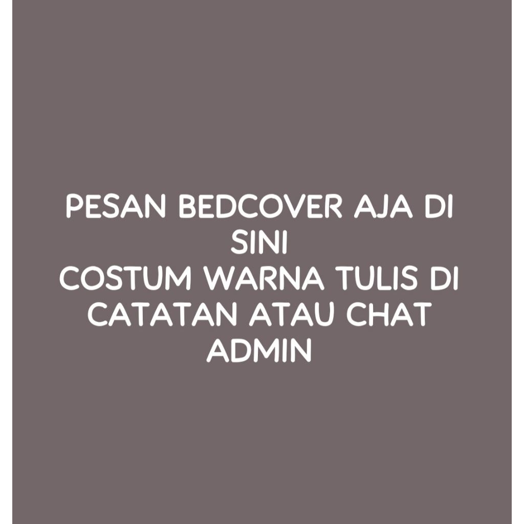 Pesan Bedcover Aja Disini