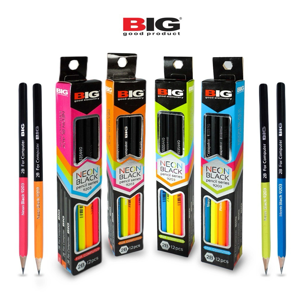 

BIG - Pencil Neon Black 2B - Isi 12 Pcs