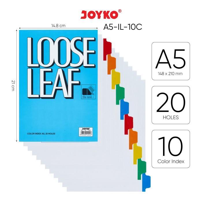 

Color Index Loose Leaf Pembatas Kertas Binder Joyko A5-IL-10C
