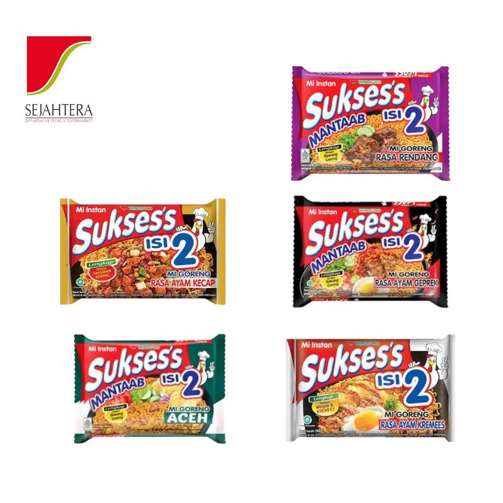 

SUKSESS Mi Goreng Isi 2 All Varian - Rendang, Ayam Geprek, Ayam, Ayam Kecap, Aceh