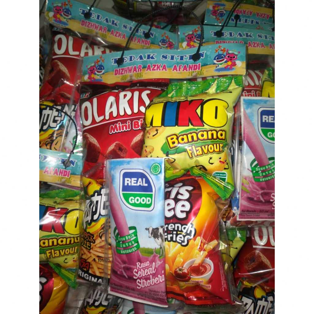 PAKET SNACK 5000 / HAMPERS SNACK MURAH / SNACK ULTAH FREE LABEL NAMA / BINGKISAN SNACK
