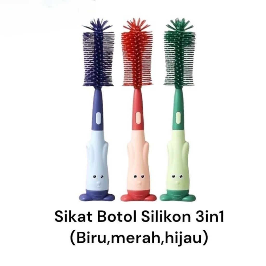 Sikat Botol Susu Silikon 3in1# Sikat Dot#