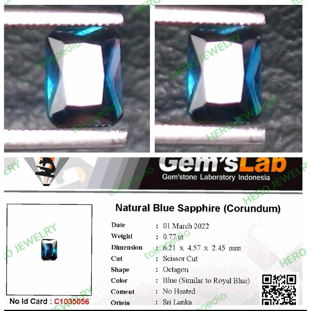 No Heat Royal Blue Safir Ceylon Natural Sapphire Srilanka Ada garnet tsavorite topaz alexandrite chr