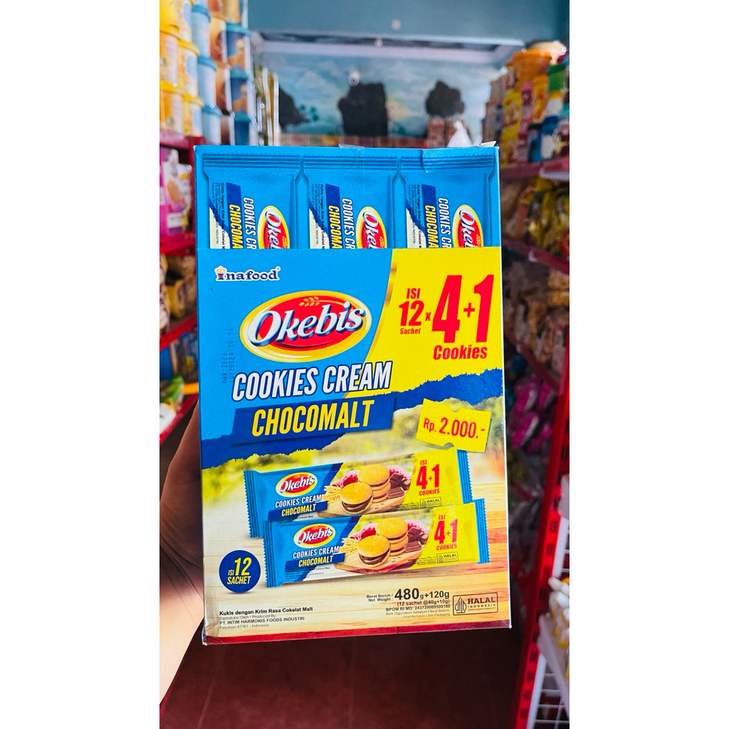 

OKEBIS COOKIES CREAM CHOCOMALT isi 12 sachet
