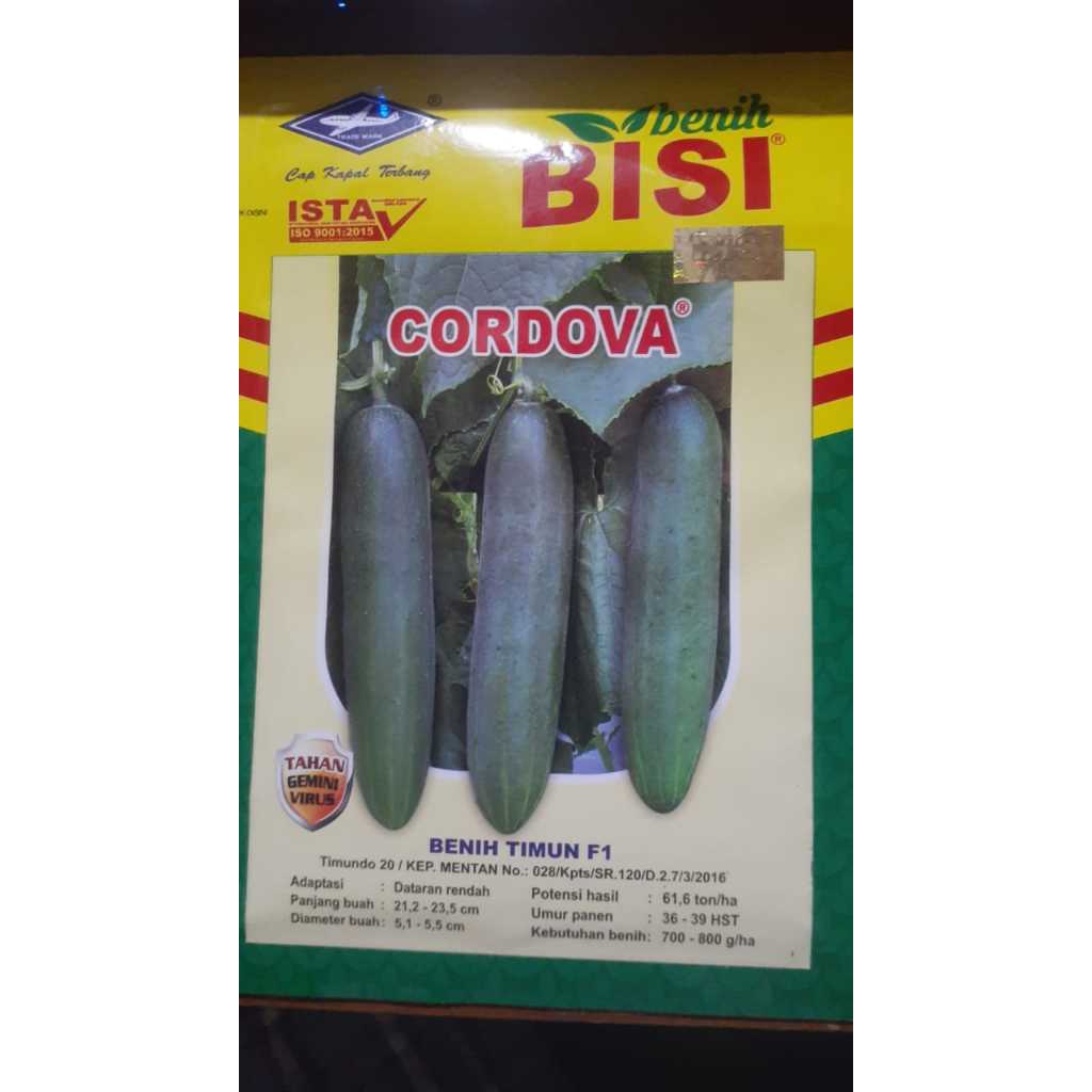 

Benih Timun Cordova 10 gr Adaptasi Dataran Rendah
