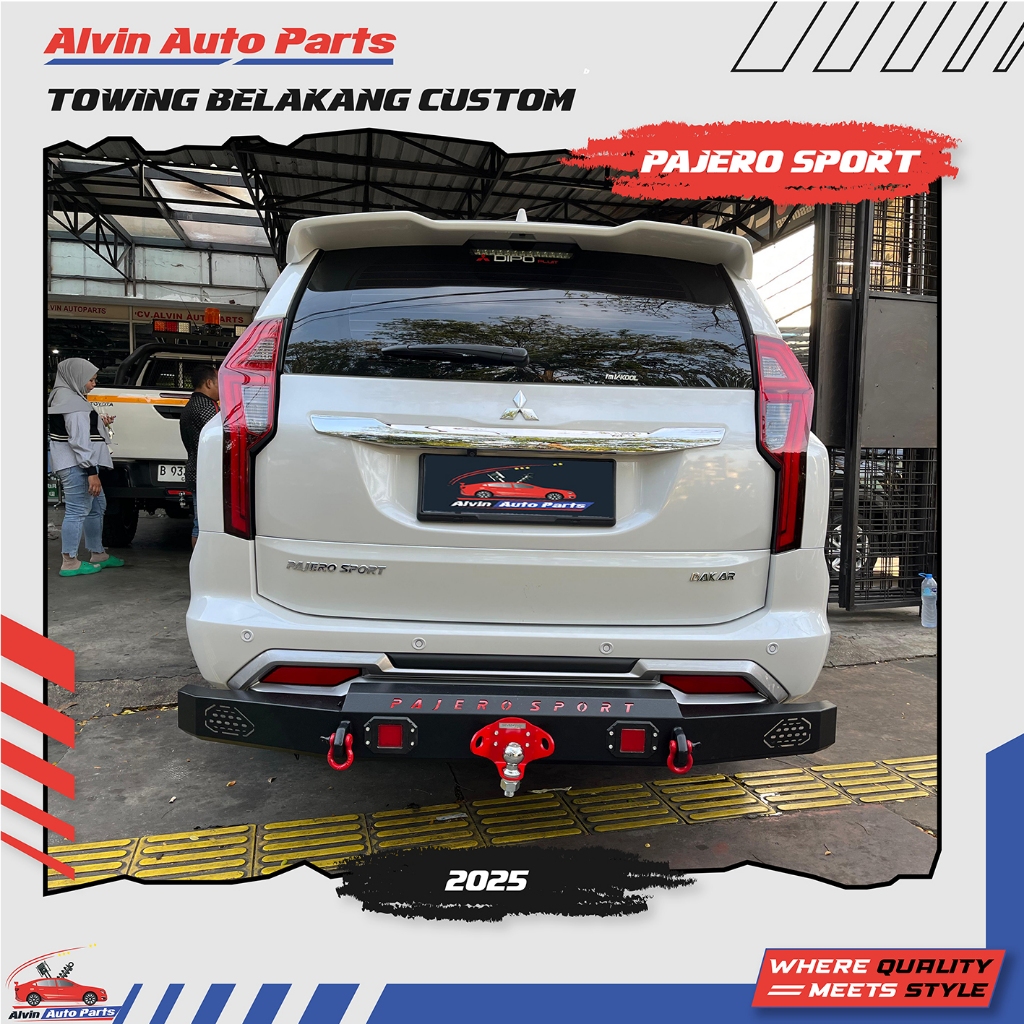 TOWING BELAKANG PAJERO SPORT 2016 - 2025 / PENGAMAN BUMPER DEPAN PAJERO SPORT 2025
