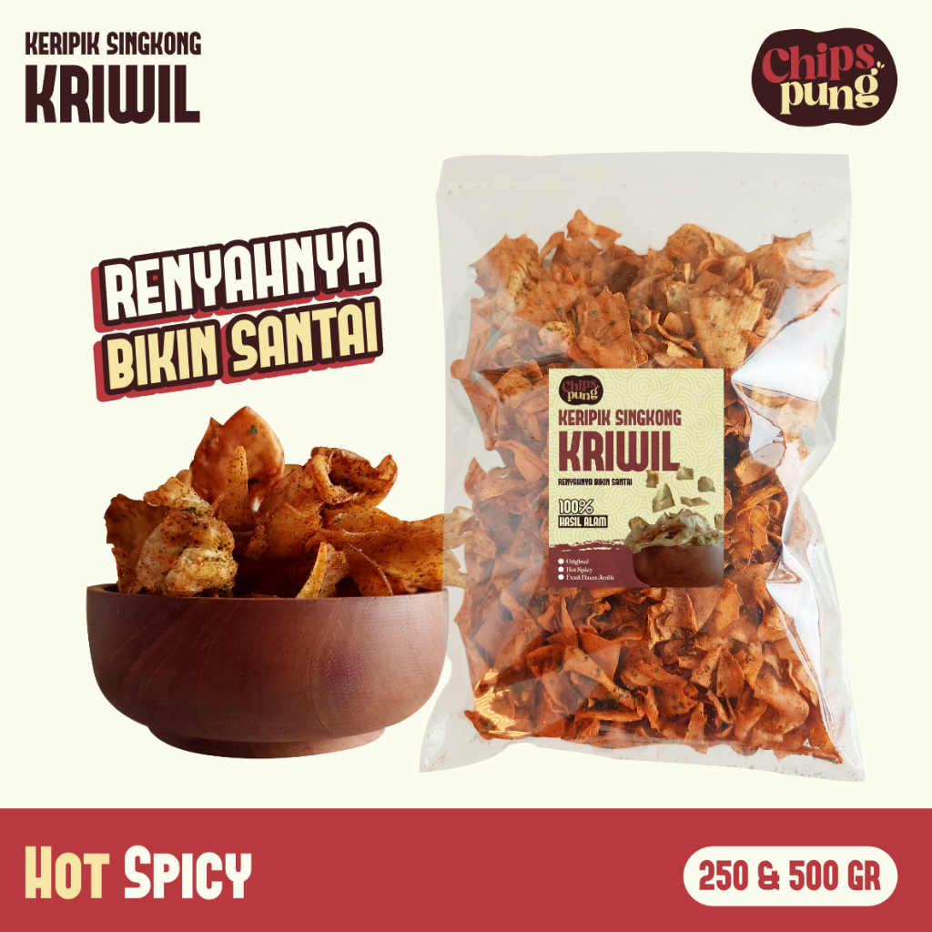 

Chipspung Keripik Singkong Kriwil Daun Jeruk Pedas Hot Spicy 250gr / 500gr