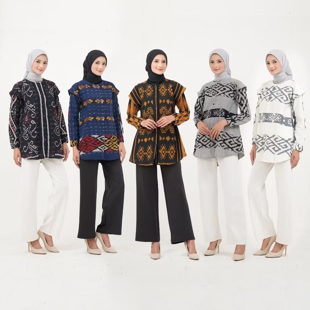 BAJU TENUN GRAVITA - ATASAN BATIK TENUN WANITA MODERN